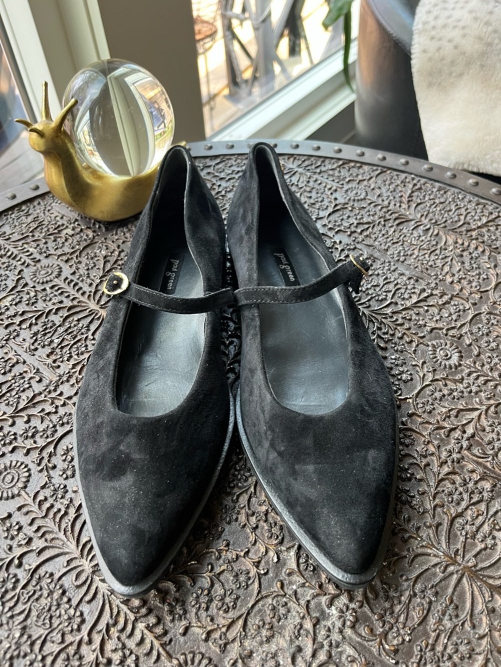 PAUL GREEN CARLA BLACK SUEDE MARY JANE BALLET FLATS 6.5 UK 9 US - Picture 8 of 11